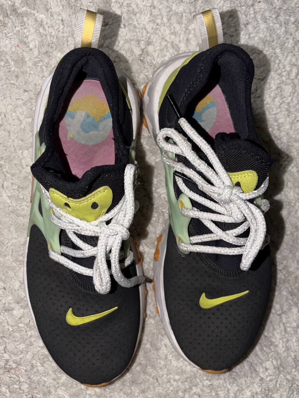 Nike Black & Lime Athletic Shoes